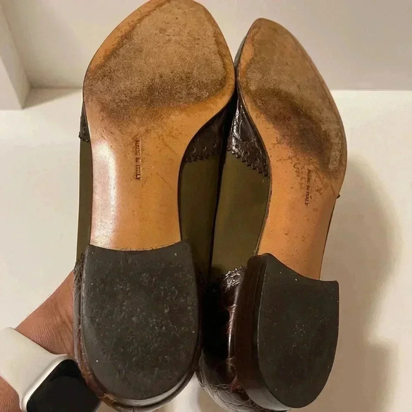 Salvatore Ferragamo crocodile flat Brown and Green size 6 - Picture 13 of 15